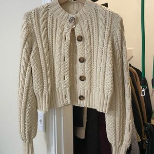 Doen Cropped Cardigan Sweater